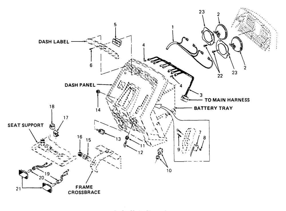 Electrical System Diagram and Parts List for 2284 864501-899000-145734100-146734100-14A734100 Cub Cadet Lawn Tractor